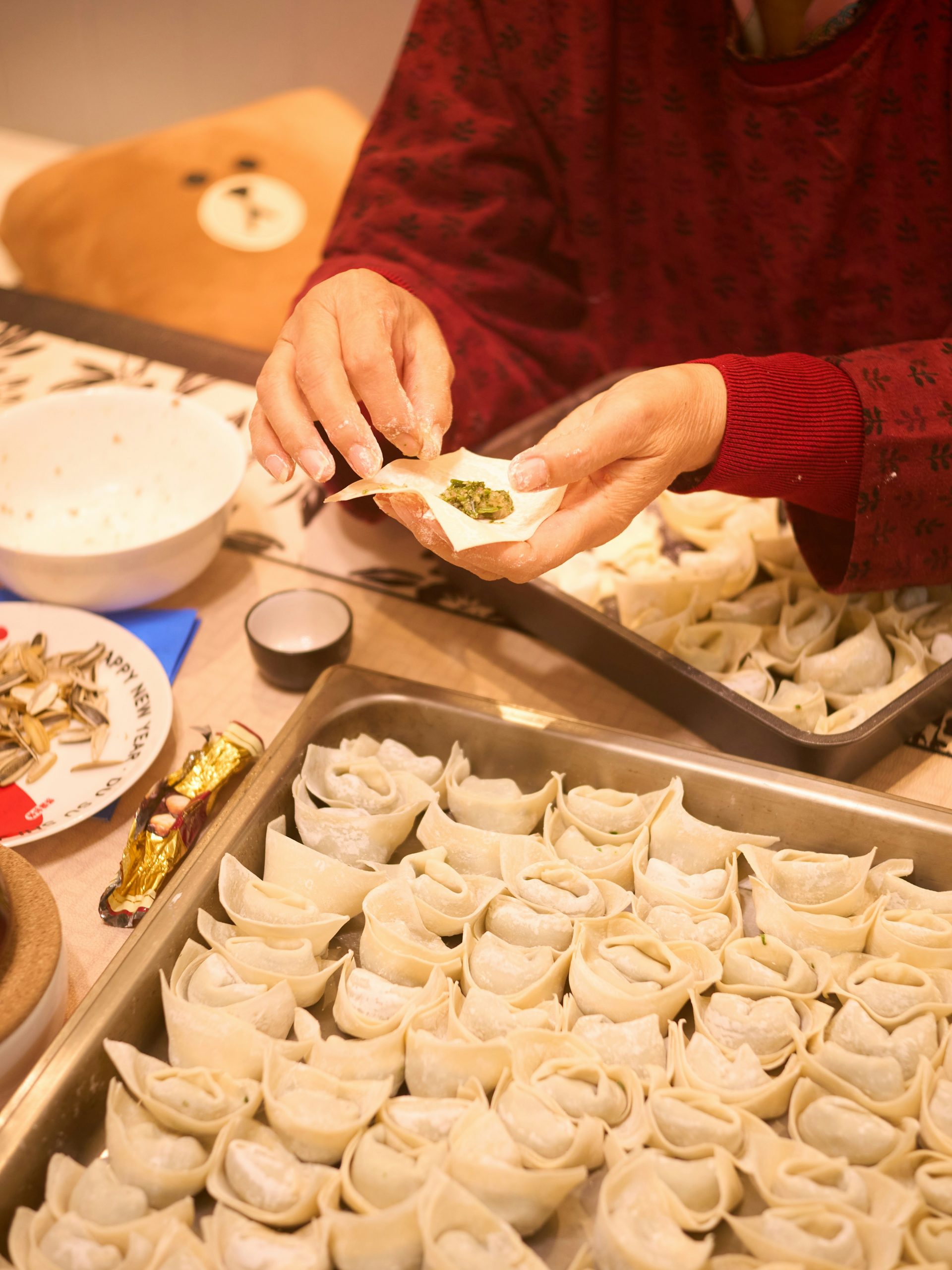 haciendo dumplings con una familia pequinesa, Beijing, China